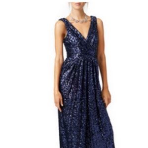 Badgley Mischka Blue sequin dress.